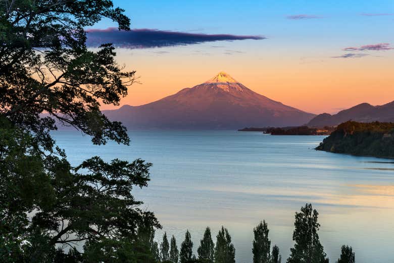 See Lake Llanquihue and Osorno Volcano