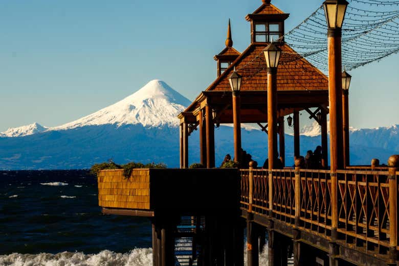 Admiring the volcano from Frutillar