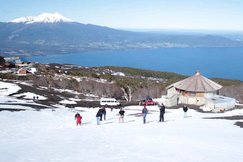 Las vistas desde el volcán Osorno en invierno
