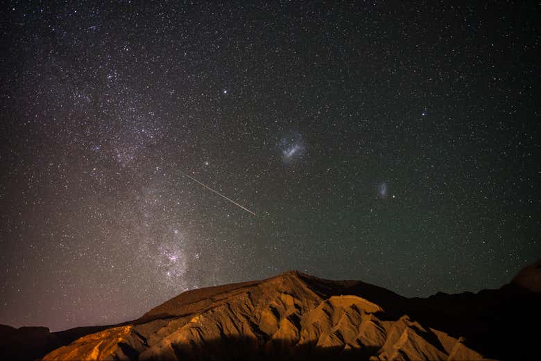 Estrela-cadente no deserto de Atacama