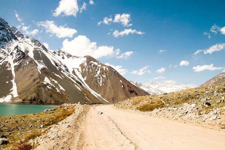 Views across Maipo Canyon with its Andean backdrop