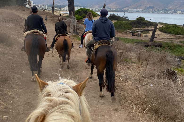 Durante el paseo a caballo