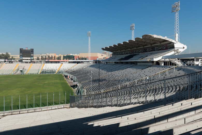 The grandstand of the stadium