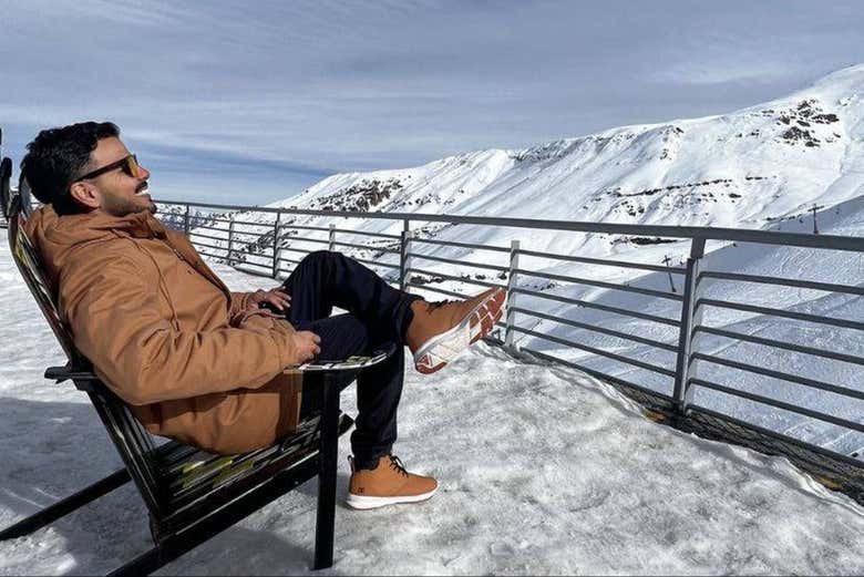 Desfrutando das vistas nevadas