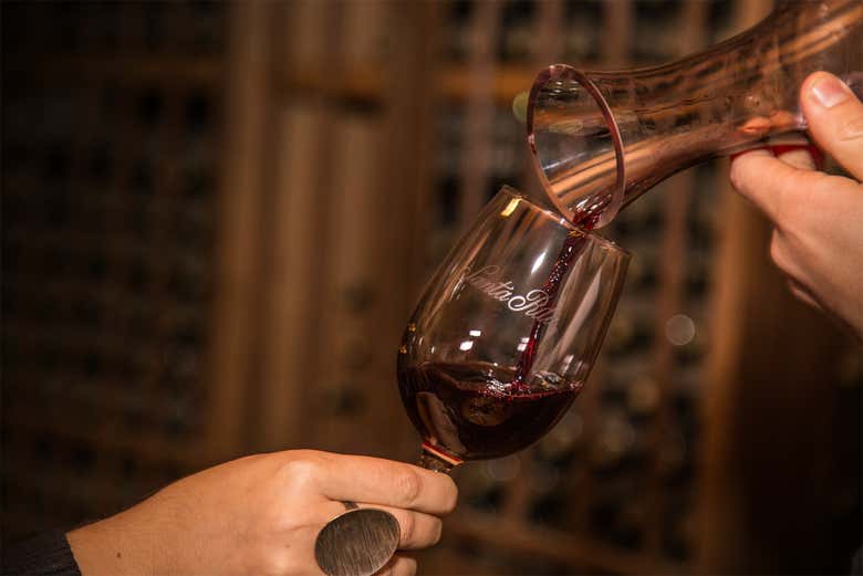 Provando o vinho de Santa Rita