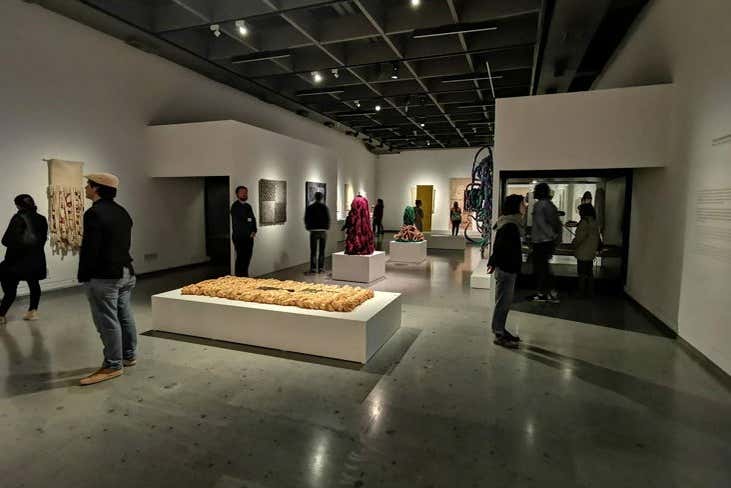 Admire Andean textiles