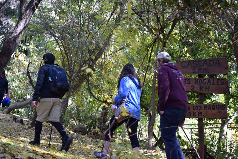 Durante la ruta de senderismo por las cascadas de las Ánimas