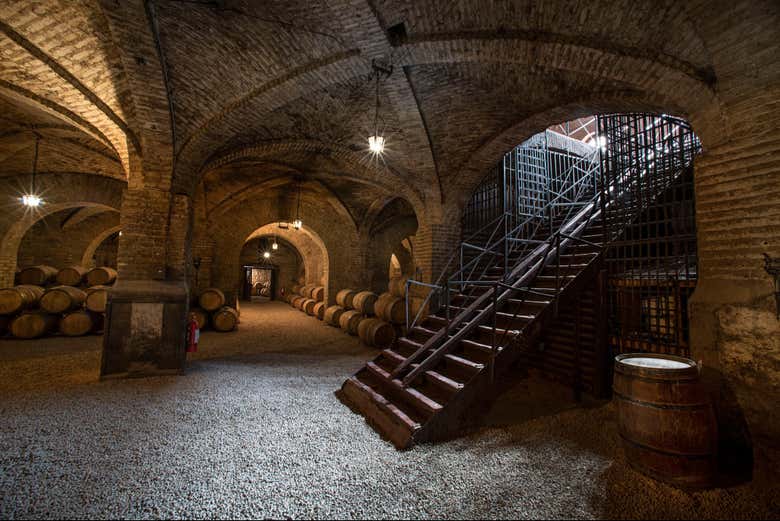 Interior de la bodega Viña Santa Carolina