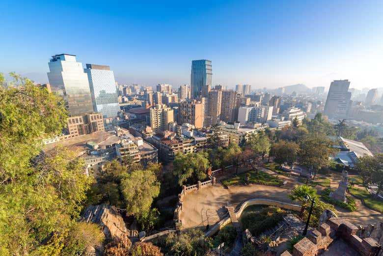 Views of Santiago from Santa Lucía Hill