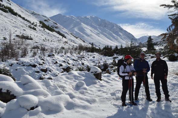 Paseo con raquetas de nieve por el Cajón del Maipo