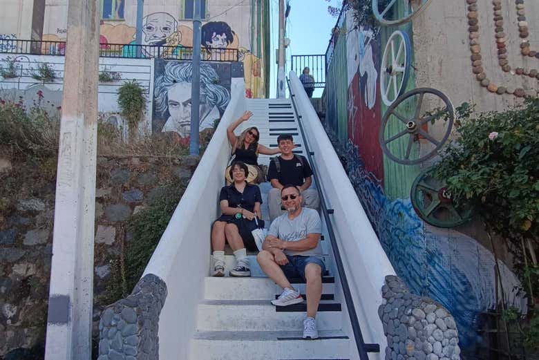 Una foto en la escalera de Piano