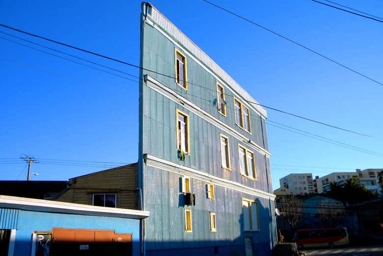 The facade of a historic building