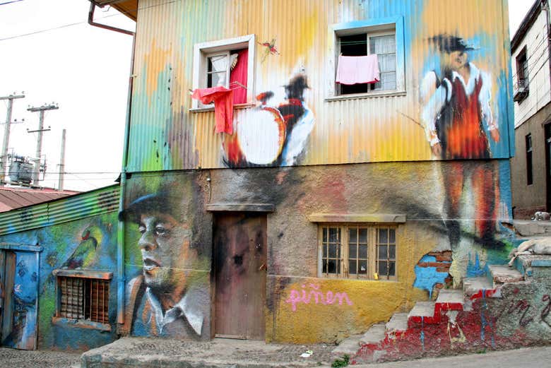 Facciata decorata di Valparaíso