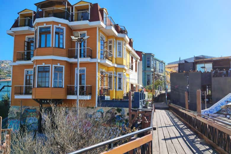 Veremos as casas mais coloridas de Valparaíso