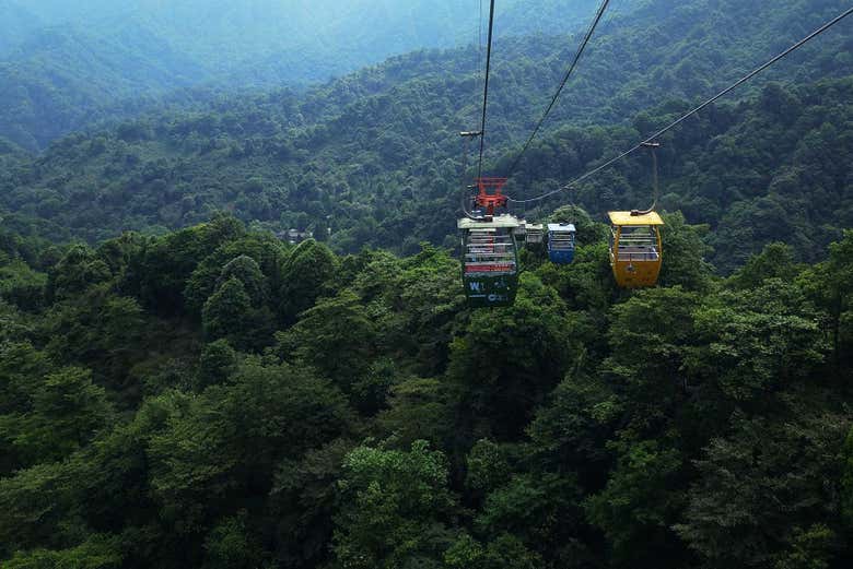 Paseando en teleférico por el monte Qingcheng
