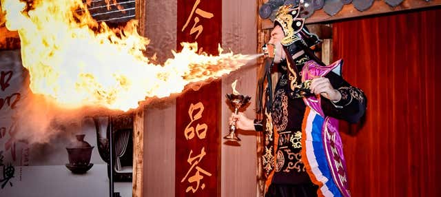 Espectáculo de ópera de Sichuan en el teatro de Chongqing 1941