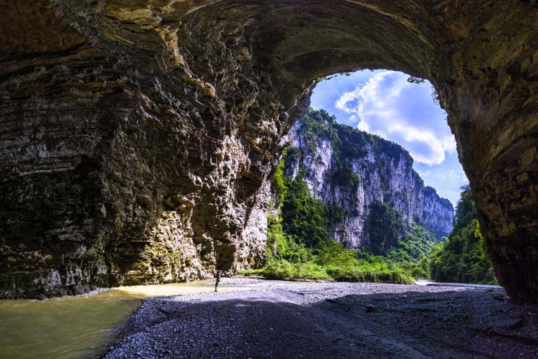 Entrada a las cuevas de Wulong