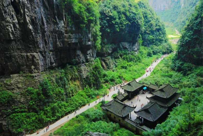Panorámica del centro de visitantes del Parque Nacional Wulong