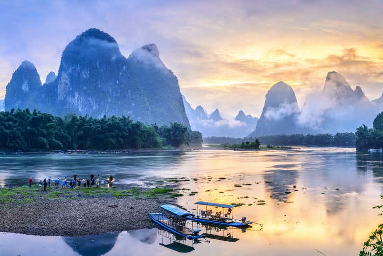 Rio Li e as montanhas Guilin