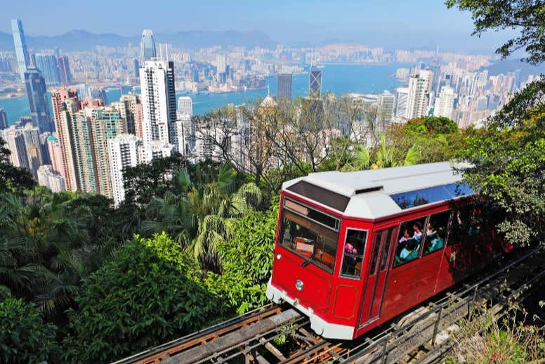 El Peak Tram en Hong Kong