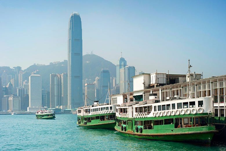 Hong Kong vista do ferry