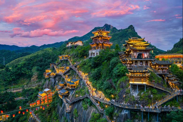 Wangxian Valley al atardecer