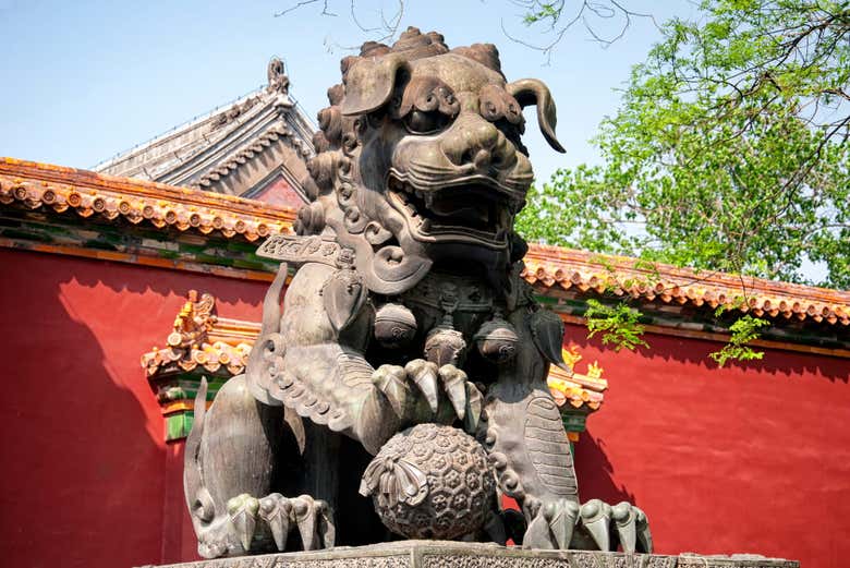 Escultura china en el Templo de los Lamas