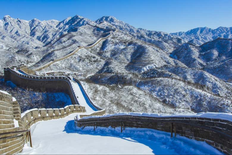 El paisaje en invierno de la Gran Muralla de Badaling