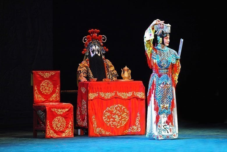 Personagens típicos da Ópera de Pequim
