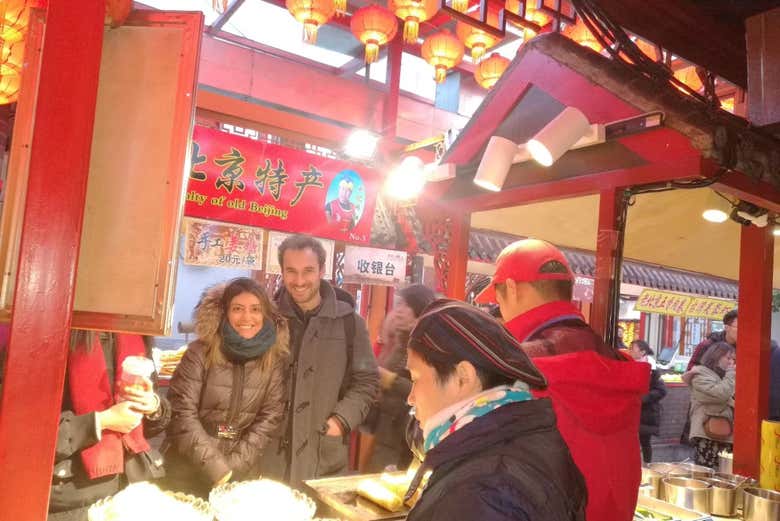 Visitando un mercado de Pekín