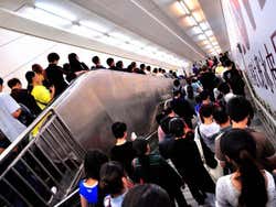 Beijing subway at rush hour