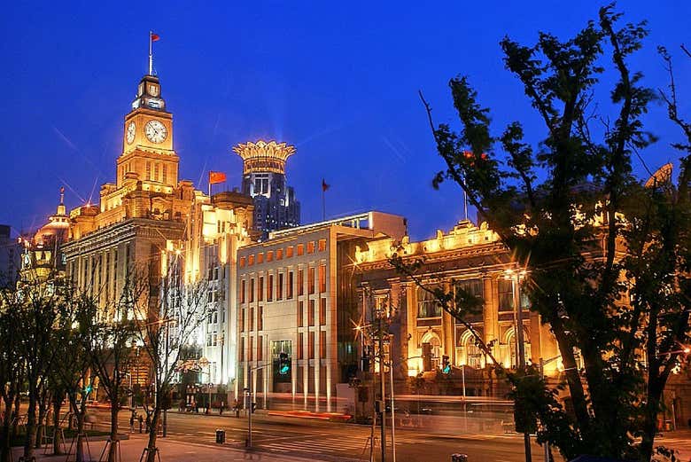 Veremos la iluminación del centro de Shanghái