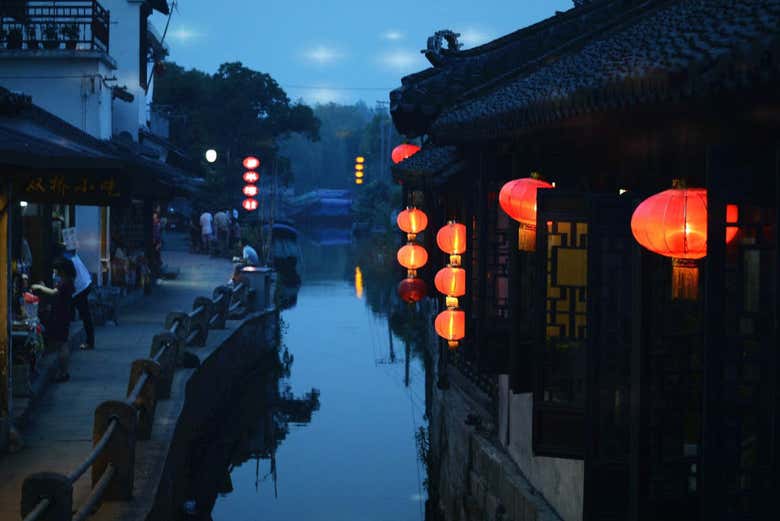 Suzhou al caer la tarde