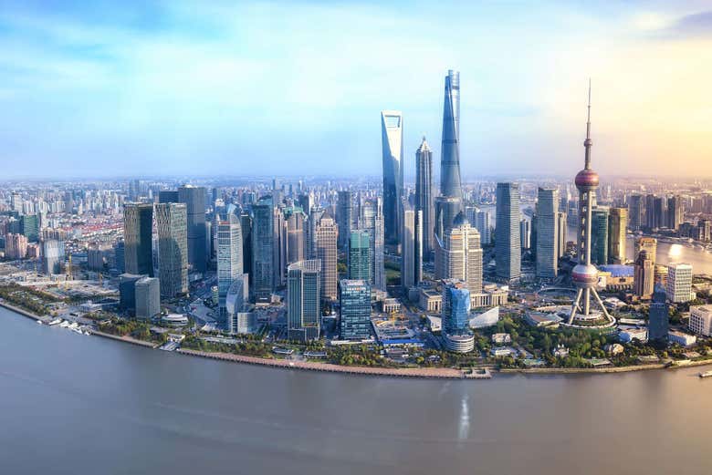 Admire the modern skyline