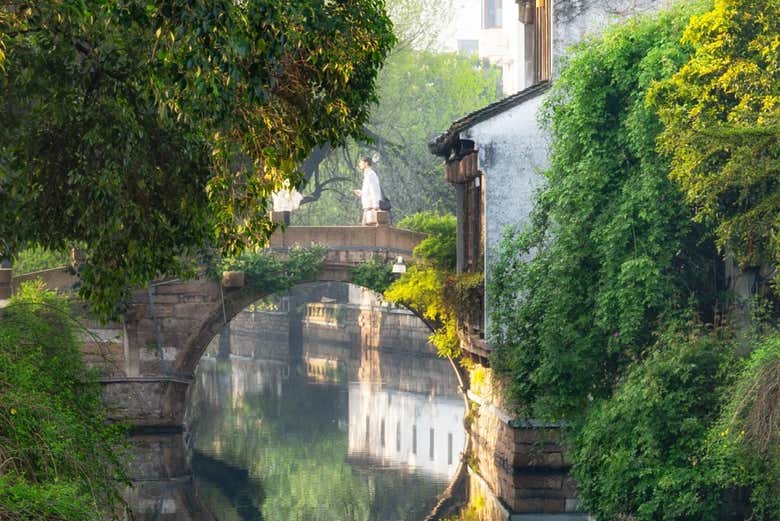 Puente de piedra en Suzhou