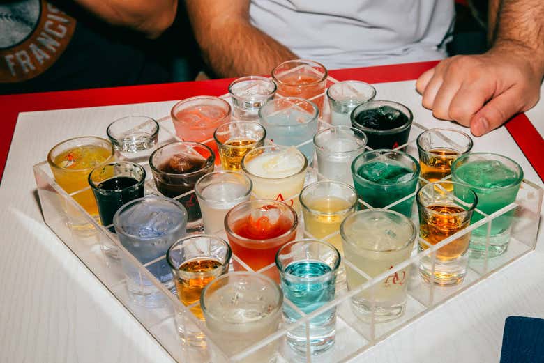 Bandeja de chupitos en Taipéi