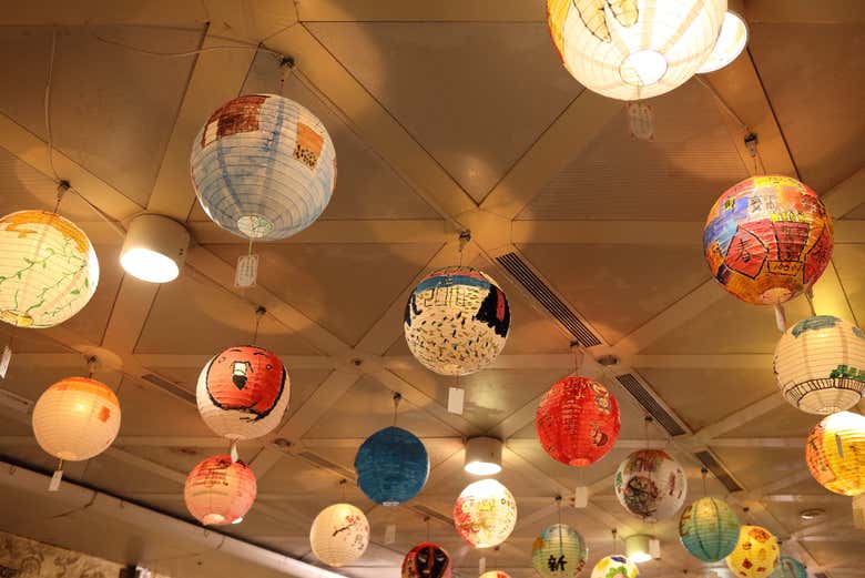 Negocio típico de farolillos en Bopiliao