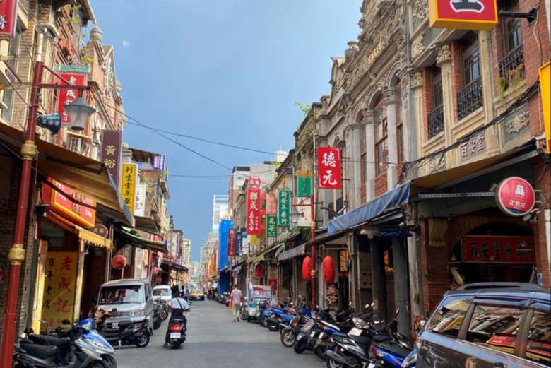 Une rue typique de la ville de Taipei
