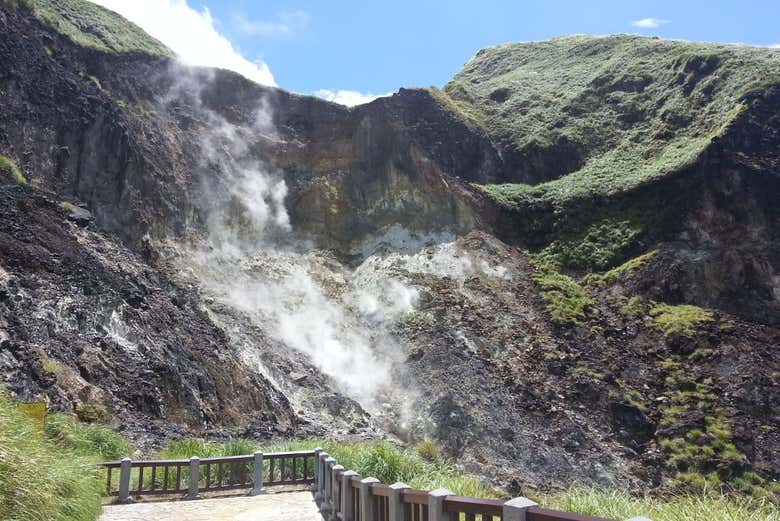 Be amazed by the volcanic area in the park