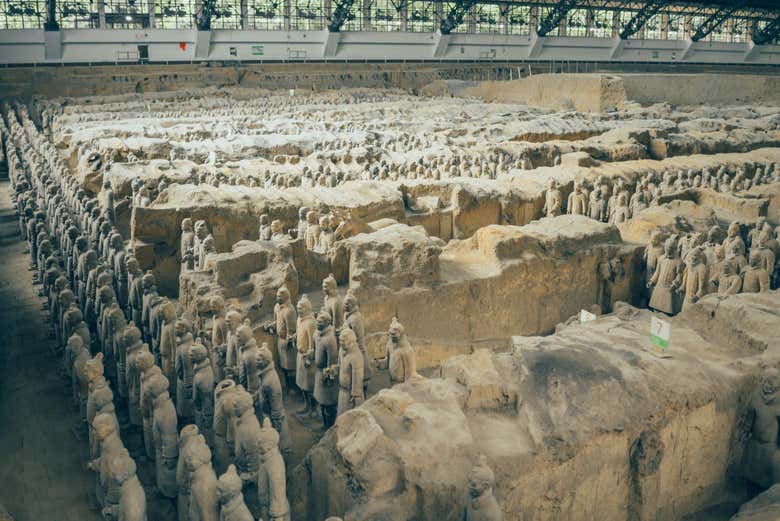 Panorâmica do exércido de Terracota