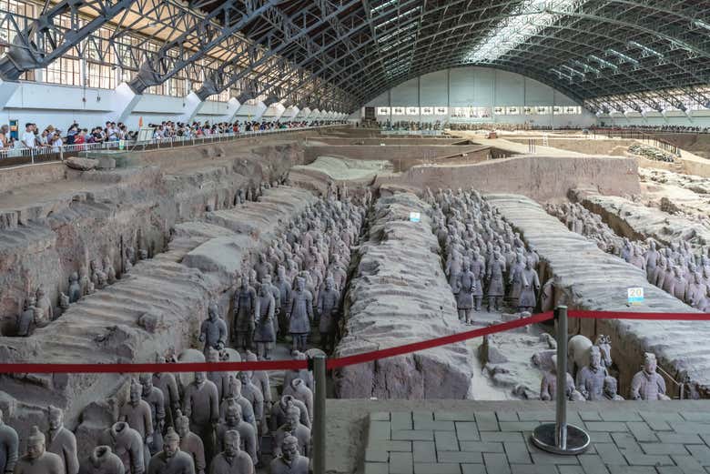 Panorâmica dos Guerreiros de Terracota de Xian