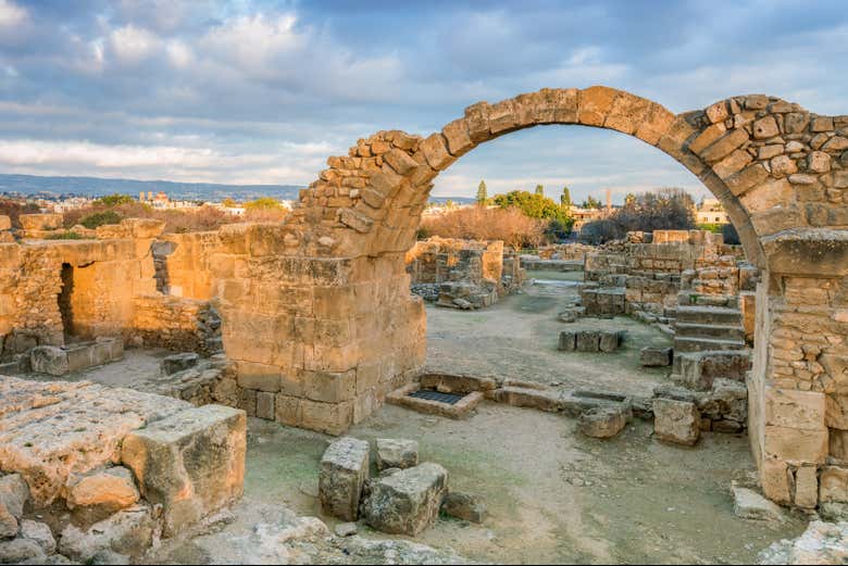 Ruinas en el parque arqueológico de Pafos