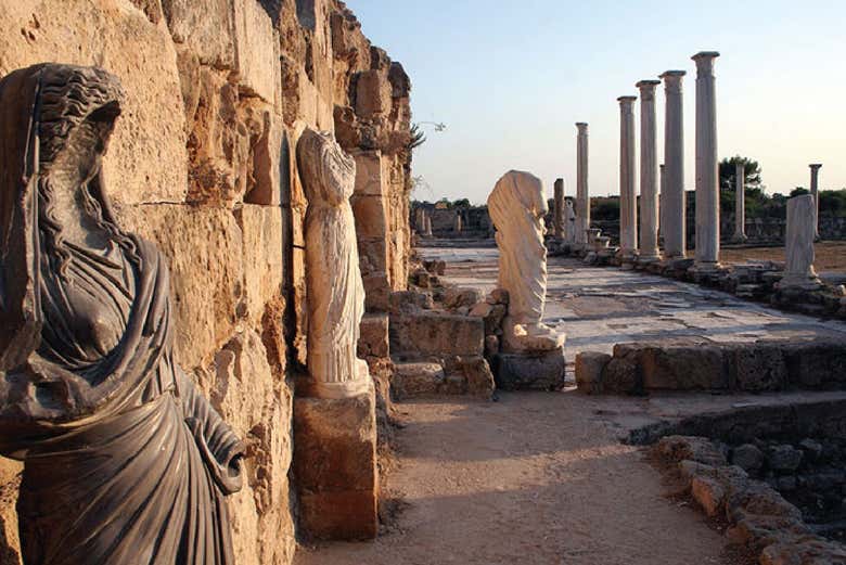 Detalles de las ruinas de Salamis