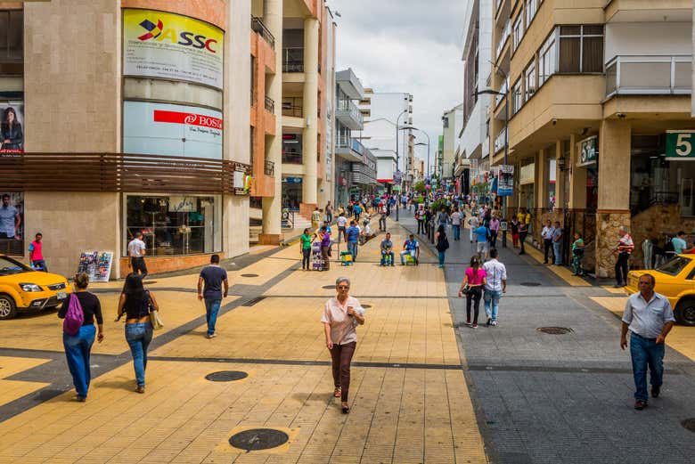 Rues commerçantes du centre d'Armenia