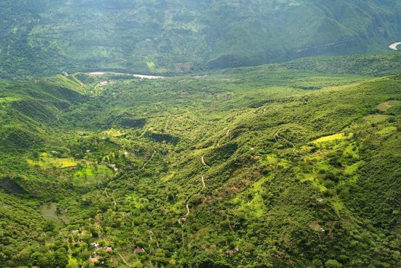 Vue sur la canyon du río Suárez