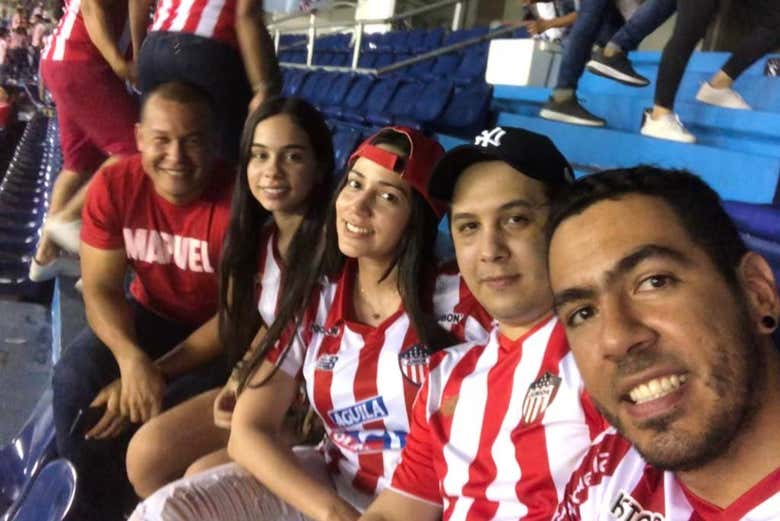 Selfie en el graderío del estadio