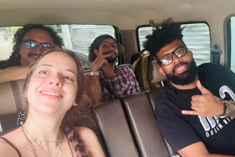 Selfie durante el trayecto