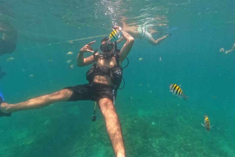 Having fun during the diving experience!