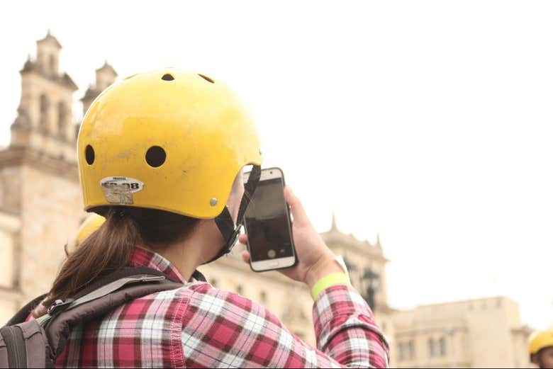 Tomando una foto durante el tour