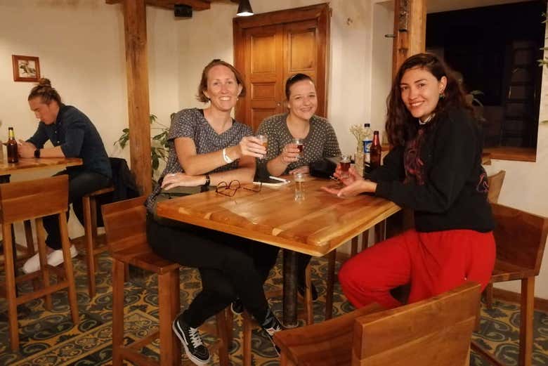 Brindando durante o tour